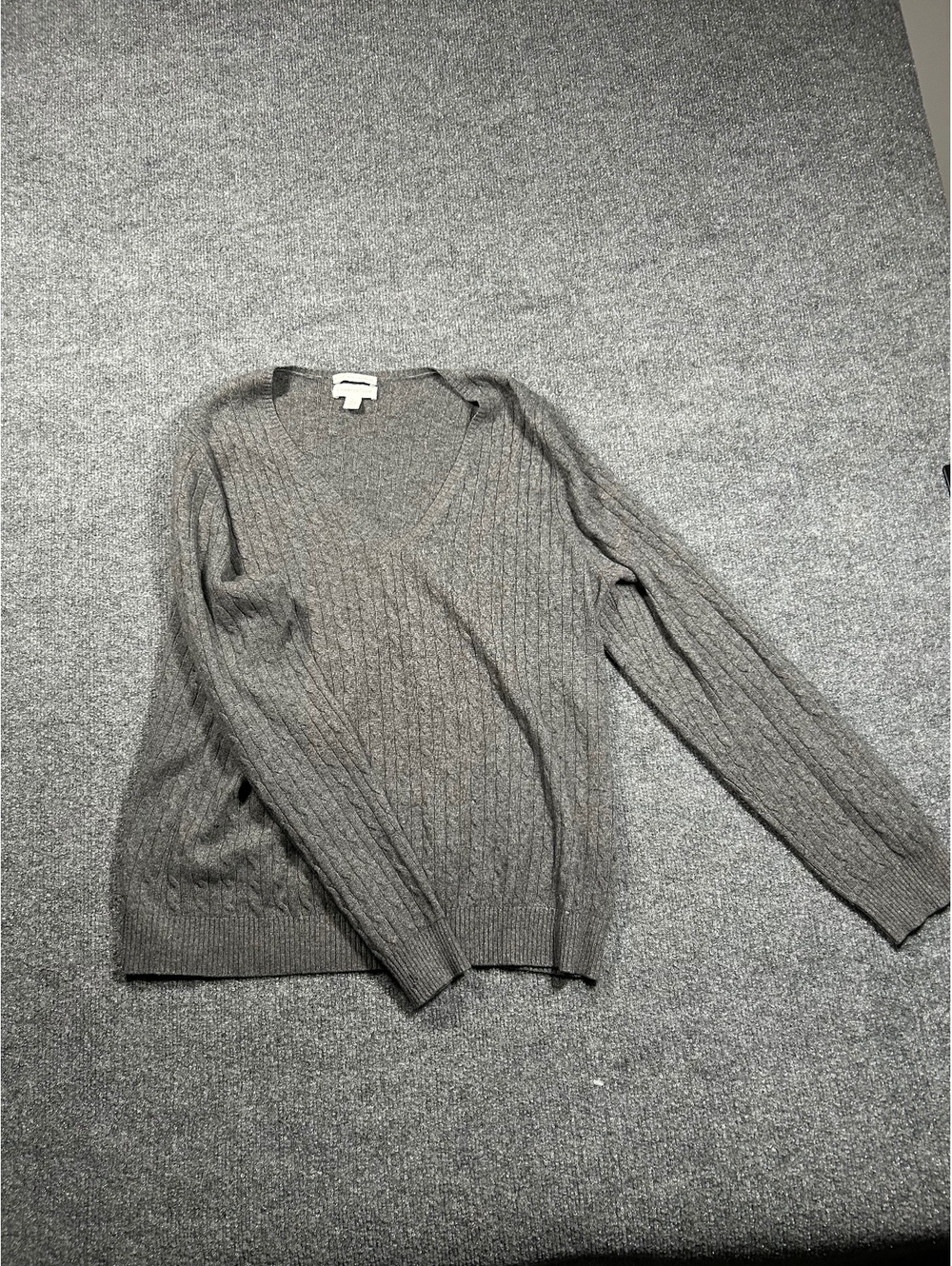 Charter Club Women's 100% Cashmere Gray V-Neck Sweater Size L